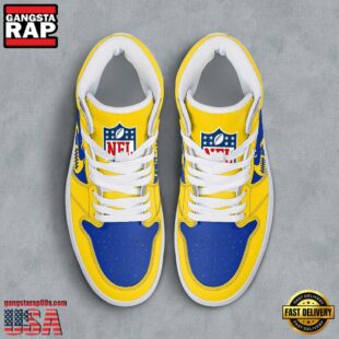 NFL Los Angeles Rams Grunge Style Custom Air Jordan 1 Shoes