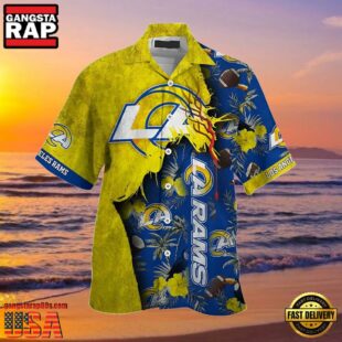 NFL Los Angeles Rams Hawaiian Shirt Tropical Turf