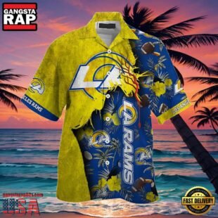 NFL Los Angeles Rams Hawaiian Shirt Tropical Turf