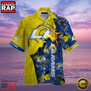 NFL Los Angeles Rams Hawaiian Shirt Tropical Turf