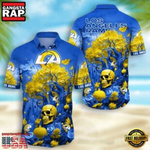 NFL Los Angeles Rams Skull Pumpkin Halloween Hawaiian Shirt