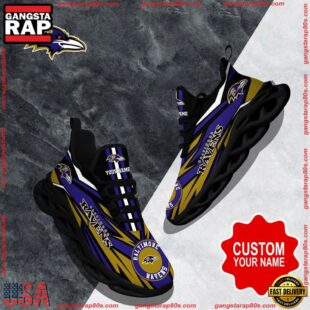 NFL Max Soul Shoes, Baltimore Ravens Clunky Shoes Custom Custom Name Football