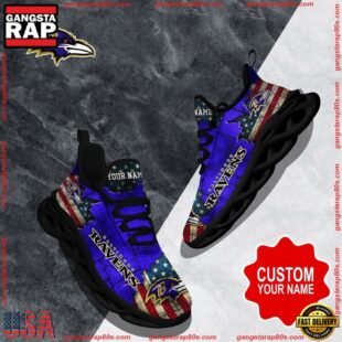 NFL Max Soul Shoes, Baltimore Ravens Clunky Shoes Custom Gift Women And Men