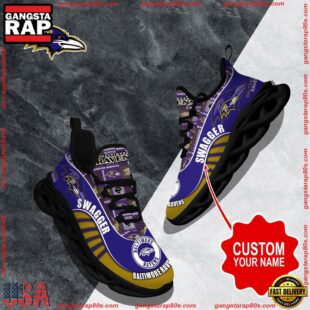 NFL Max Soul Shoes, Baltimore Ravens Clunky Shoes Sport Custom Name Football