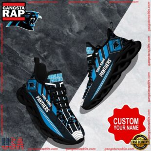 NFL Max Soul Shoes, Carolina Panthers Clunky Shoes Logo Custom Name Nfl