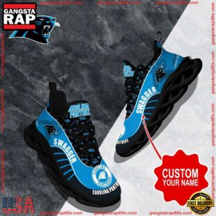 NFL Max Soul Shoes, Carolina Panthers Clunky Shoes Sport Custom Name Football