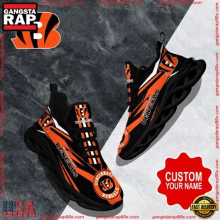 NFL Max Soul Shoes, Cincinnati Bengals Clunky Shoes Custom Custom Name Football