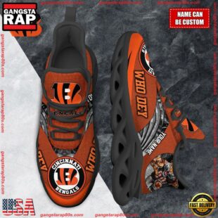 NFL Max Soul Shoes, Cincinnati Bengals Clunky Shoes Custom For Fans