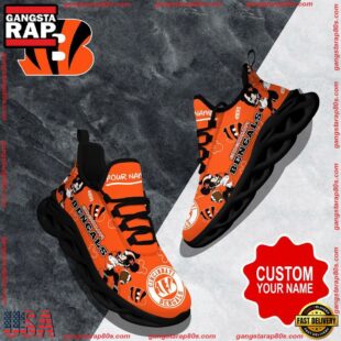 NFL Max Soul Shoes, Cincinnati Bengals Clunky Shoes Custom Name For Fans Christmas