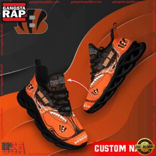 NFL Max Soul Shoes, Cincinnati Bengals Clunky Shoes Custom Name