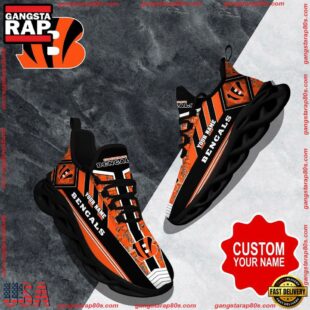 NFL Max Soul Shoes, Cincinnati Bengals Clunky Shoes Logo Custom Name Nfl