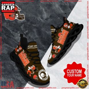 NFL Max Soul Shoes, Cleveland Browns Clunky Shoes Custom Name For Fans Christmas