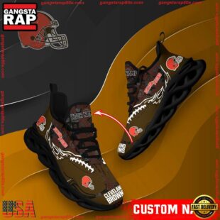 NFL Max Soul Shoes, Cleveland Browns Clunky Shoes Custom Name