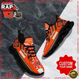 NFL Max Soul Shoes, Cleveland Browns Clunky Shoes Logo Custom Name Nfl