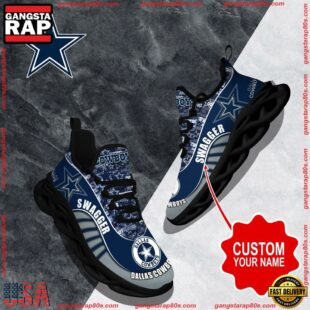 NFL Max Soul Shoes, Dallas Cowboys Clunky Shoes Sport Custom Name Football