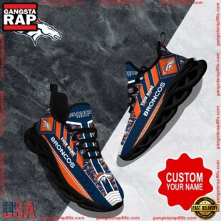 NFL Max Soul Shoes, Denver Broncos Clunky Shoes Logo Custom Name Nfl