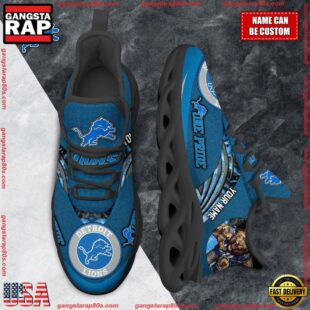 NFL Max Soul Shoes, Detroit Lions Clunky Shoes Custom For Fans