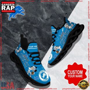 NFL Max Soul Shoes, Detroit Lions Clunky Shoes Custom Name For Fans Christmas