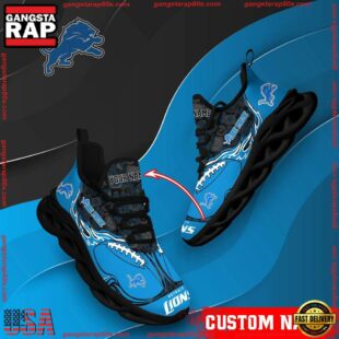 NFL Max Soul Shoes, Detroit Lions Clunky Shoes Custom Name