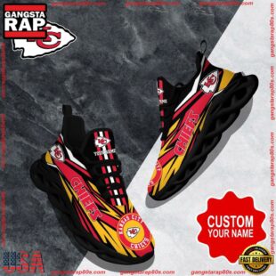 NFL Max Soul Shoes, Kansas City Chiefs Clunky Shoes Custom Custom Name Football