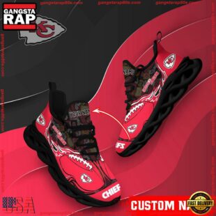 NFL Max Soul Shoes, Kansas City Chiefs Clunky Shoes Custom Name