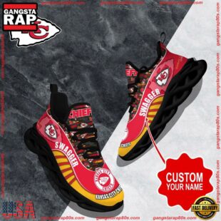 NFL Max Soul Shoes, Kansas City Chiefs Clunky Shoes Sport Custom Name Football