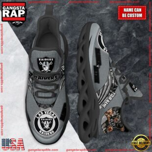 NFL Max Soul Shoes, Las Vegas Raiders Clunky Shoes Custom For Fans