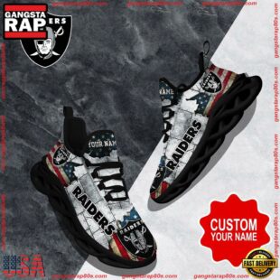 NFL Max Soul Shoes, Las Vegas Raiders Clunky Shoes Custom Gift Women And Men