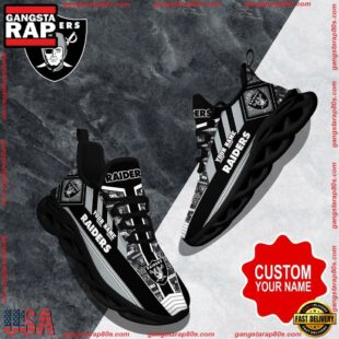 NFL Max Soul Shoes, Las Vegas Raiders Clunky Shoes Logo Custom Name Nfl