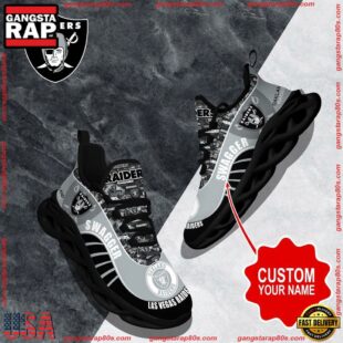 NFL Max Soul Shoes, Las Vegas Raiders Clunky Shoes Sport Custom Name Football