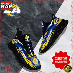 NFL Max Soul Shoes, Los Angeles Rams Clunky Shoes Custom Custom Name Football