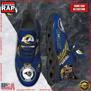 NFL Max Soul Shoes, Los Angeles Rams Clunky Shoes Custom For Fans