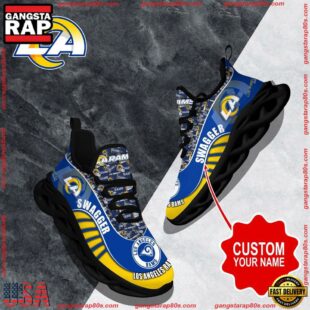 NFL Max Soul Shoes, Los Angeles Rams Clunky Shoes Sport Custom Name Football