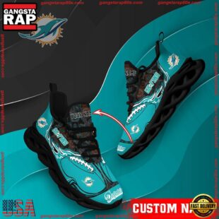 NFL Max Soul Shoes, Miami Dolphins Clunky Shoes Custom Name