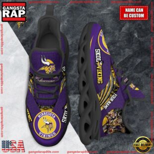 NFL Max Soul Shoes, Minnesota Vikings Clunky Shoes Custom For Fans