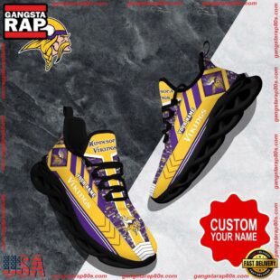 NFL Max Soul Shoes, Minnesota Vikings Clunky Shoes Logo Custom Name Nfl