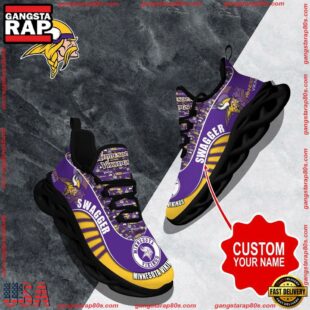 NFL Max Soul Shoes, Minnesota Vikings Clunky Shoes Sport Custom Name Football