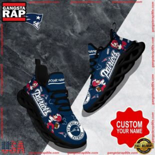 NFL Max Soul Shoes, New England Patriots Clunky Shoes Custom Name For Fans Christmas