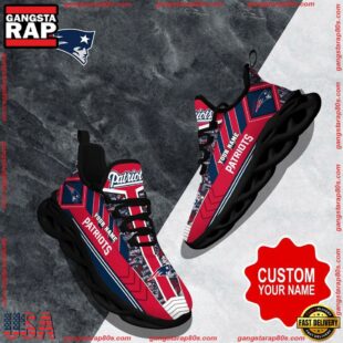 NFL Max Soul Shoes, New England Patriots Clunky Shoes Logo Custom Name Nfl