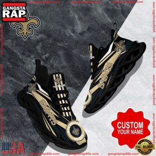 NFL Max Soul Shoes, New Orleans Saints Clunky Shoes Custom Custom Name Football