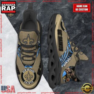 NFL Max Soul Shoes, New Orleans Saints Clunky Shoes Custom For Fans