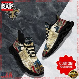 NFL Max Soul Shoes, New Orleans Saints Clunky Shoes Custom Gift Women And Men