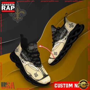 NFL Max Soul Shoes, New Orleans Saints Clunky Shoes Custom Name