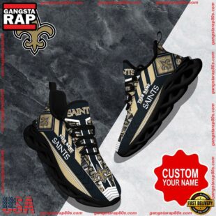 NFL Max Soul Shoes, New Orleans Saints Clunky Shoes Logo Custom Name Nfl