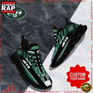 NFL Max Soul Shoes, New York Jets Clunky Shoes Logo Custom Name Nfl