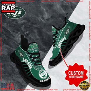 NFL Max Soul Shoes, New York Jets Clunky Shoes Sport Custom Name Football