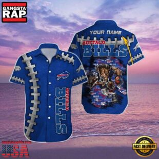 NFL Men's Bills Hawaiian Shirt Logo Print Personalized