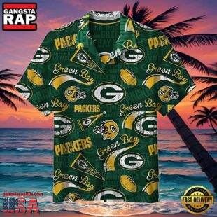 NFL Men's Green Bay Packers Hawaiian Shirt Hat