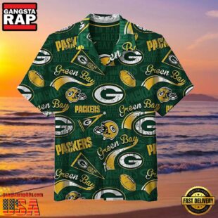 NFL Men's Green Bay Packers Hawaiian Shirt Hat