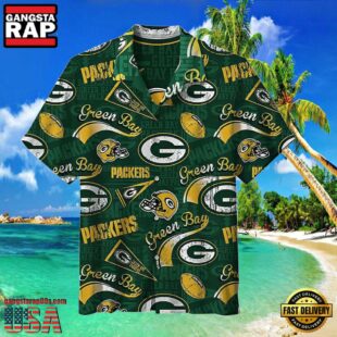 NFL Men's Green Bay Packers Hawaiian Shirt Hat